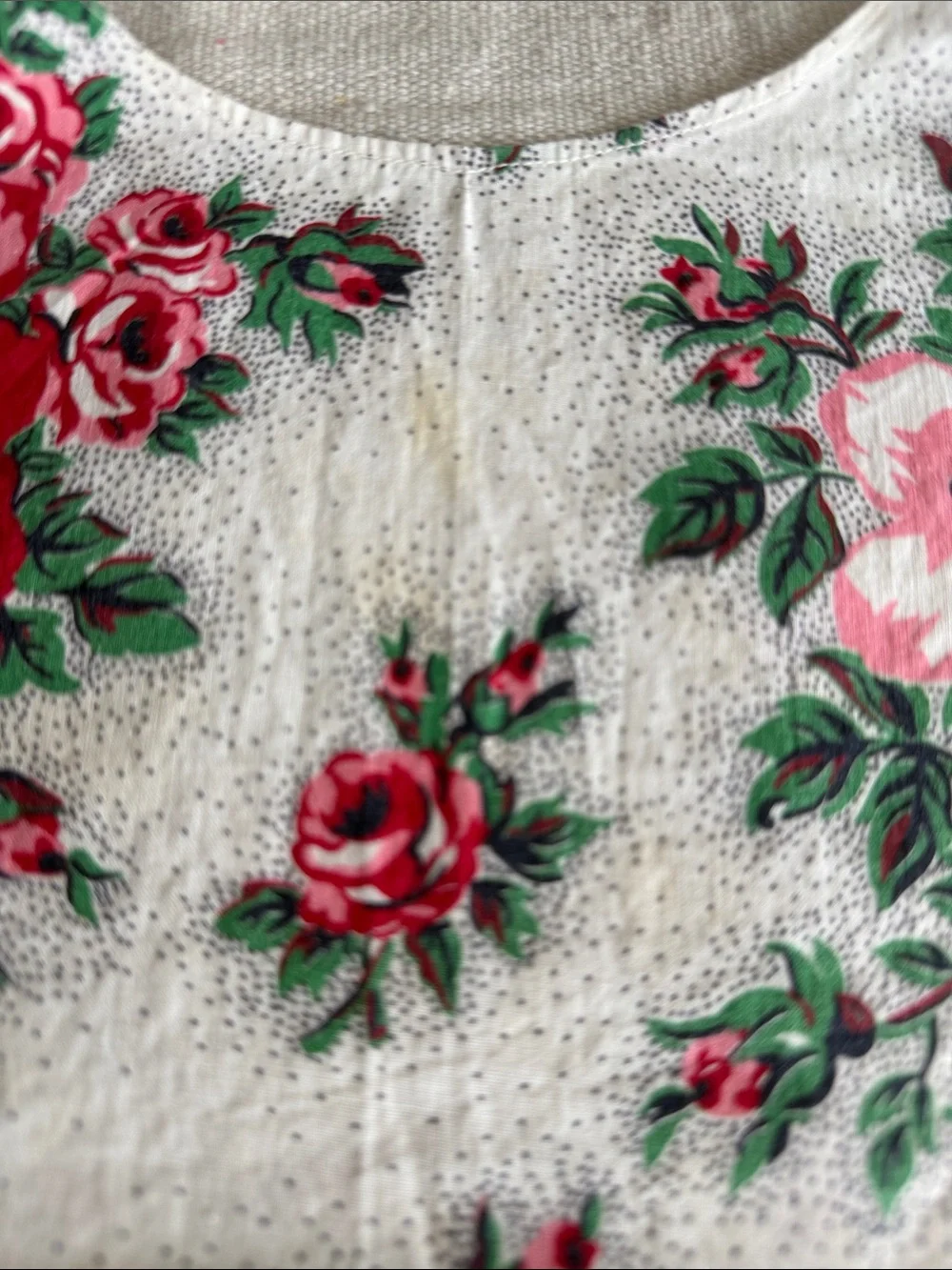 Vintage Homemade Floral Halter Style Apron